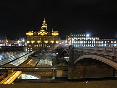 North Bridge, Waverley Railway Station and Balmoral Hotel at night