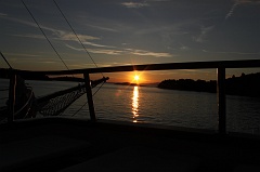 Sunset in the port of pomena on the island of Mljet
