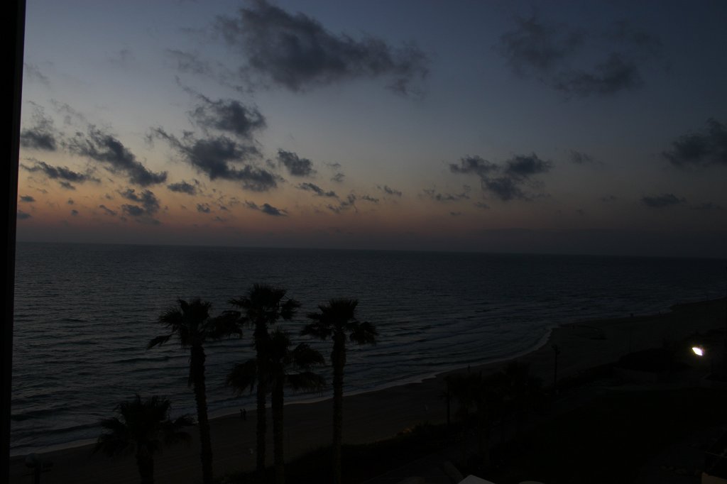 Herzliya beach  http://en.wikipedia.org/wiki/Herzelia  in the evening