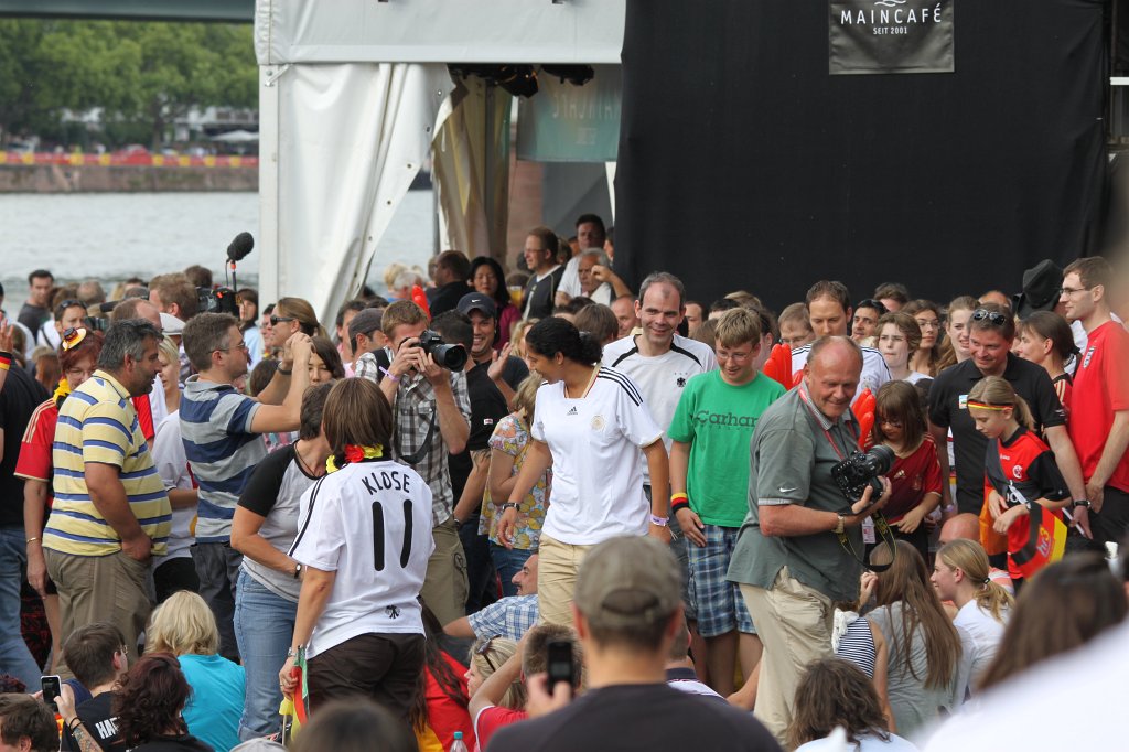 IMG_3397.JPG - Steffi Jones bathing in the crowd. Steffi Jones  http://en.wikipedia.org/wiki/Steffi_Jones  is president of the organisation committee of 2011 FIFA Women's World Cup  http://en.wikipedia.org/wiki/2011_FIFA_Women%27s_World_Cup 