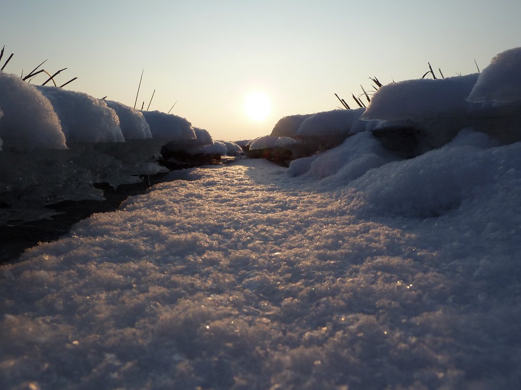 P1060260.JPG - Ice & Snow on stream in the morning