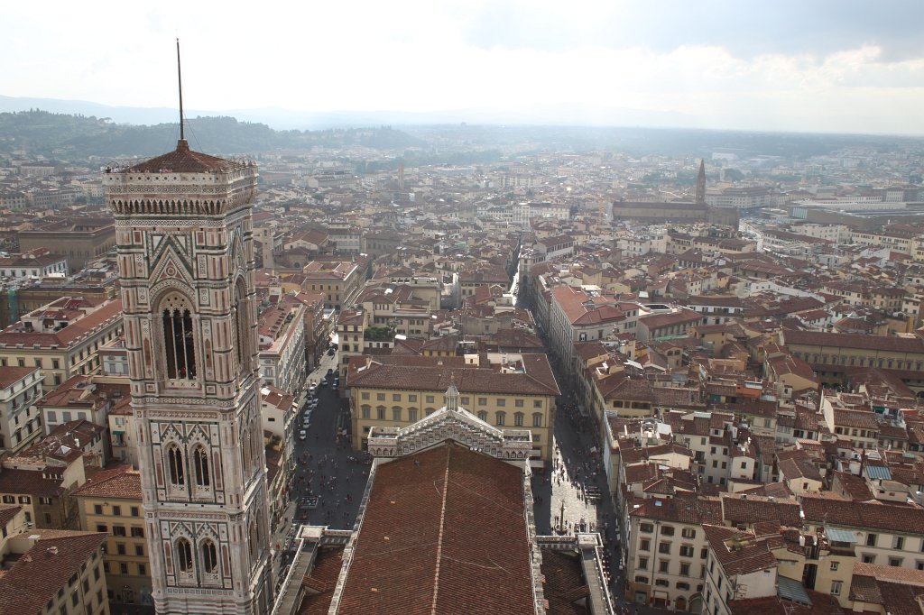 IMG_5745.JPG -  Florence Cathedral  view from the dome over  Campanile , Nave and the  city 