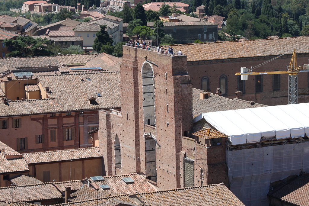 IMG_6153.JPG - Façade of the planned nave of the  Duomo Nuovo Siena . The work started 1339 and ended 1348 with the black death and was never completed.
