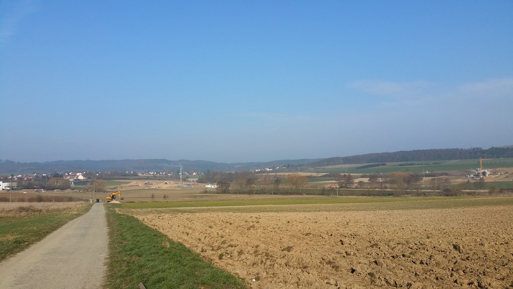 20150325_084307.jpg - Heisterbach road continuation construction site including railroad crossing bridge