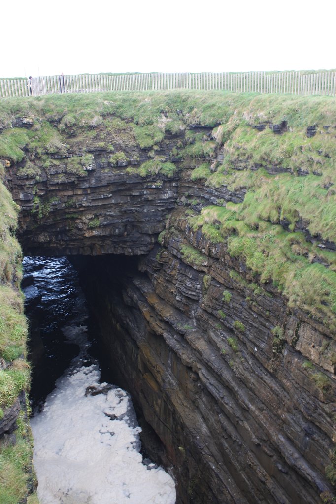 IMG_4771.JPG - Water carving holes at Downpatrick head. Downpatrick head is on the  Wild Atlantic Way .