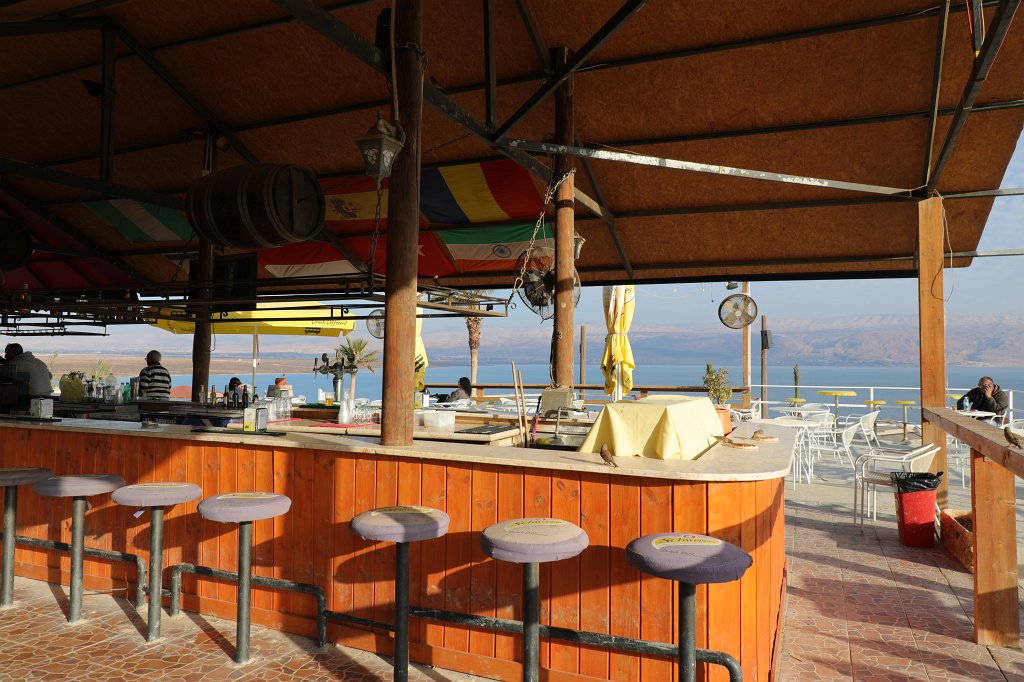 574A1526.JPG - Bar -400 gots its name because it is located 400 meters below sea level. Luckily, as you can see, it isn't underwater as the  Dead Sea  is even some meters below it. It is probably the lowest bar in the world.